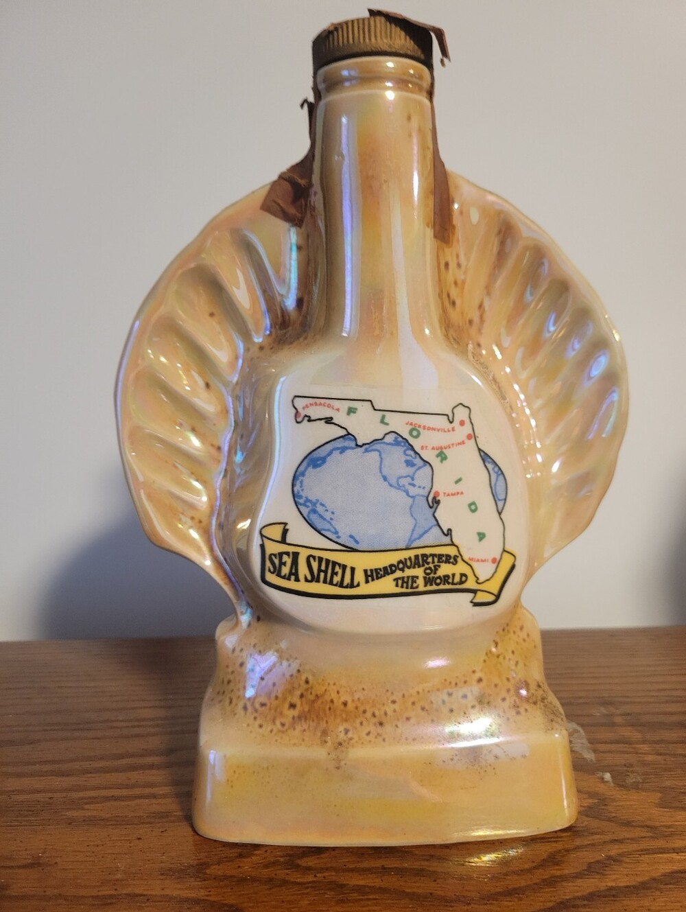 Vintage 1968 Jim Beam Florida Sea Shell Decanter Bottle
